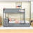 Bunk Bed With Twin Trundle, USB Outlets And Storage Drawers,Shelves-458214737-458214740