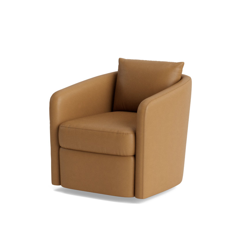 Astrid Leather Swivel Chair, Leather - Butterscotch