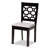 Saltzman 5-Pc Dining Set in Grey Fabric and Dark Brown Finished Wood, 37.4'' H X 18.7'' W X 19.9'' D-1757178632-1757178647