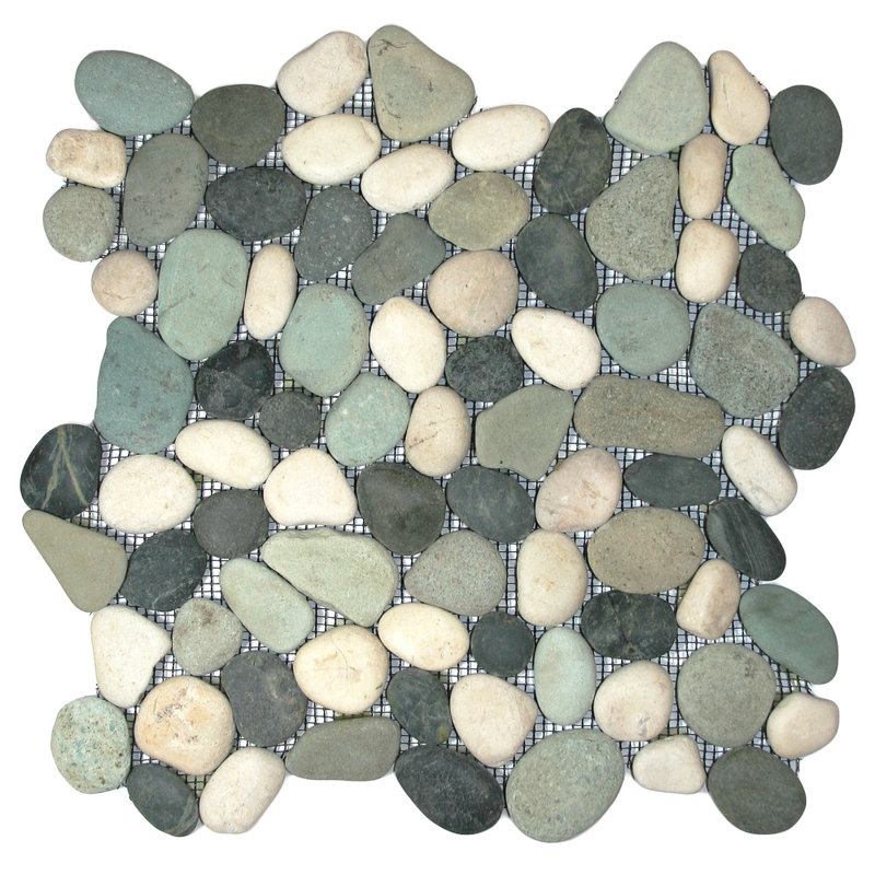 Dalle de mosaïque en pierre naturelle de taille aléatoire au fini tortue Yukon - 1 pied carré Pi.