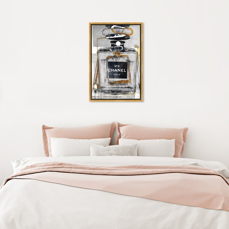 Fashion and Glam Infinite Glam Gold, Glam Gray - Graphic Art on Canvas, Framed Print, 36" H x 24" W, Gold