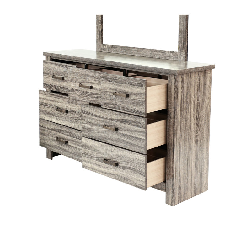 Étonnante commode en chêne gris, 59 po x 16 po, 36 po, commode à tiroirs en bois massif