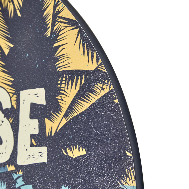 Escape to Paradise Round Vintage MDF Wall Plaque
