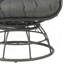 Chaise longue et table d'appoint en verre transparent, tissu gris anthracite et osier Hikre