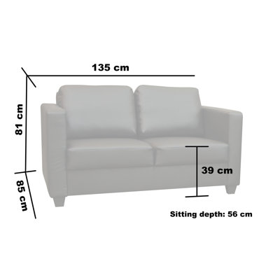 Cube 2 Seater Sofa Faux Leather