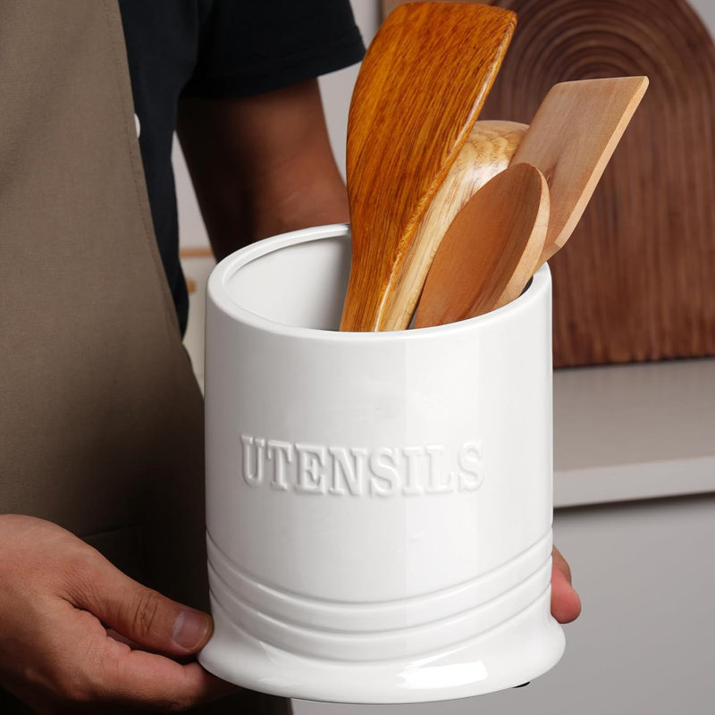 Stainless Steel Round Utensil Crock