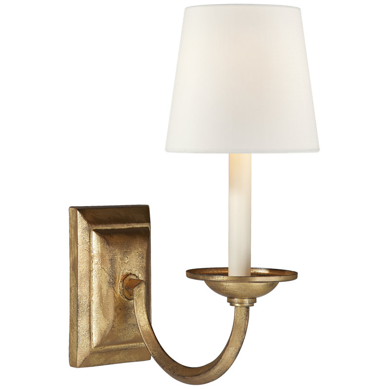 Chapman & Myers Flemish Single Sconce, Gilded Iron, Fabric