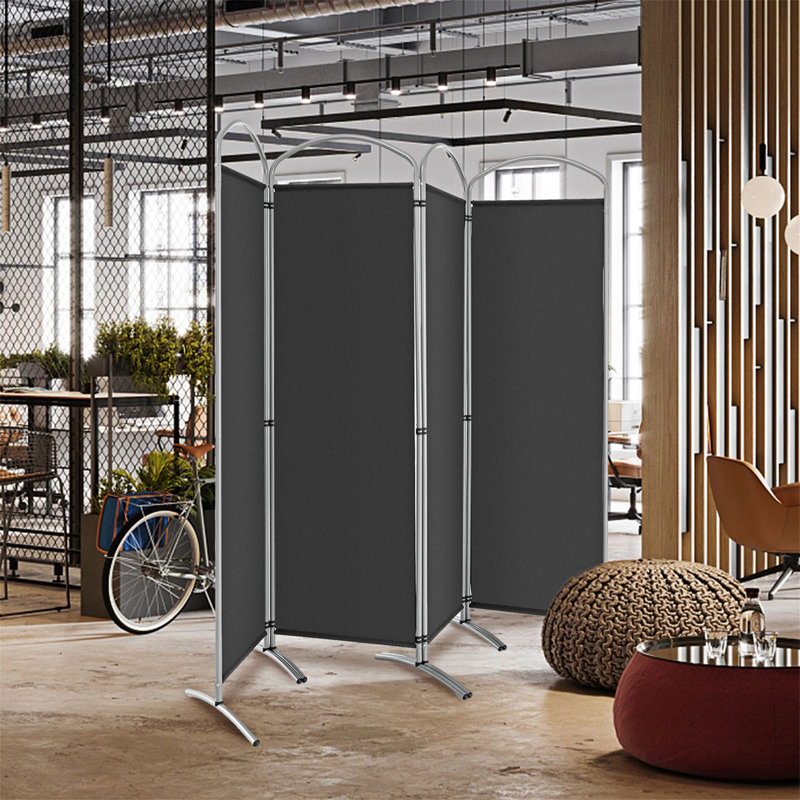 221cm W x 188cm H 4 - Panel Metal Folding Room Divider