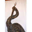 Crane Standing On A Branch Bronze Statue Fountain - Size: 13"L X 7"W X 43"H.
