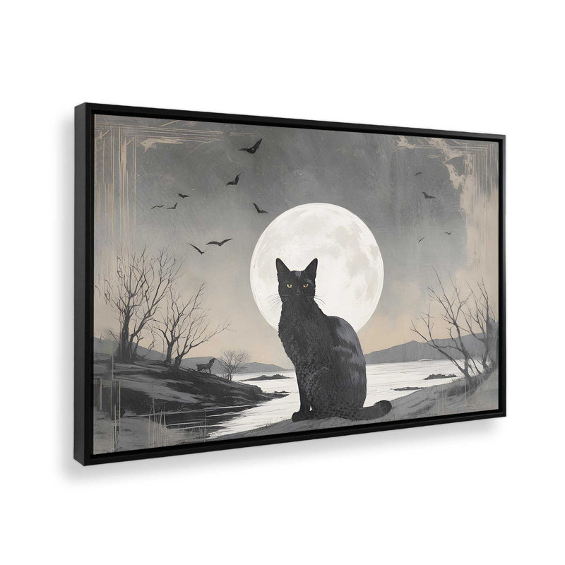 Impression sur toile Lunar Watcher, H 24,75 po x l 36,75 po, Noir satiné