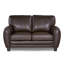 Ensemble de canapé moderne brun foncé avec canapé confortable et causeuse en similicuir 2 pièces