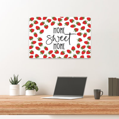 Home Sweet Home, fraises, fruits, art abstrait moderne