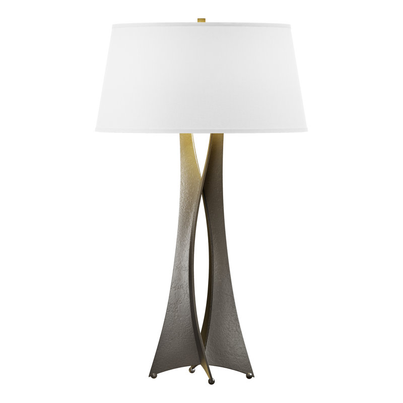 Moreau 33.4" Table Lamp, Natural Anna, Dark Smoke