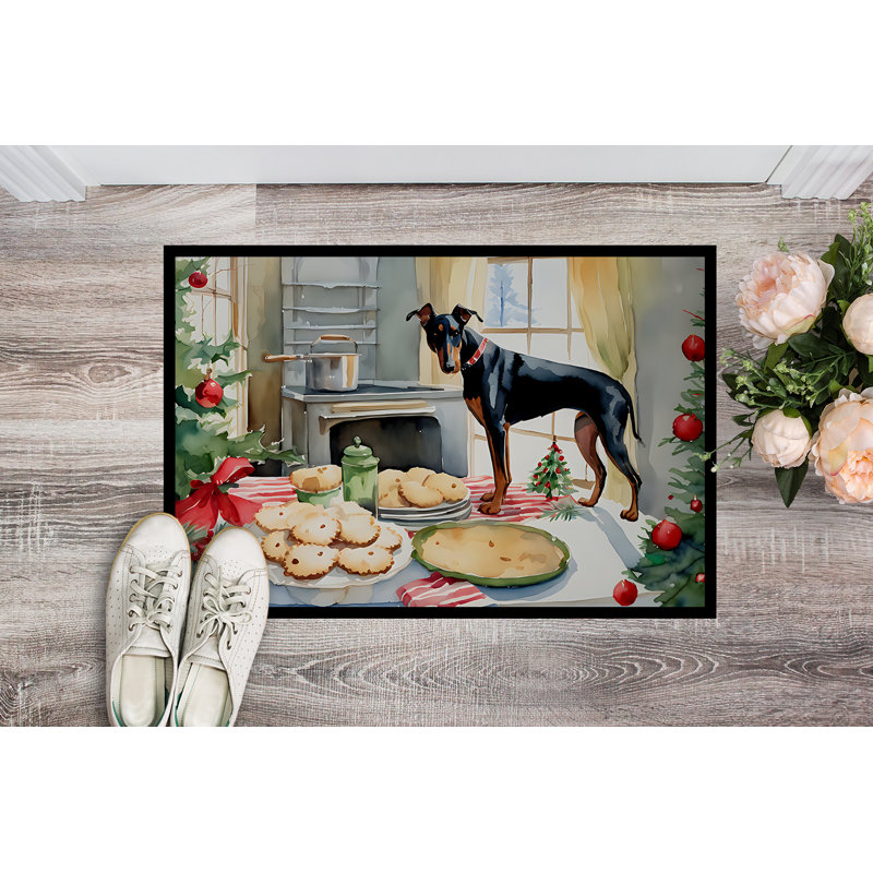Paillasson Doberman Pinscher DAC3779, L 24 po x L 36 po