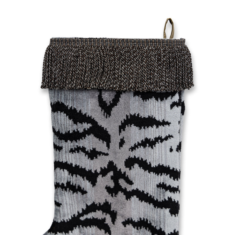 TIGRE STOCKING / TRIM, Argenté / Noir