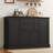 47" Buffet Cabinet With Storage,Large Sideboard Buffet With Drawers And Adjustable Shelves, Rustic Coffee Bar Cabinet For Kitchen, Black-1352790892