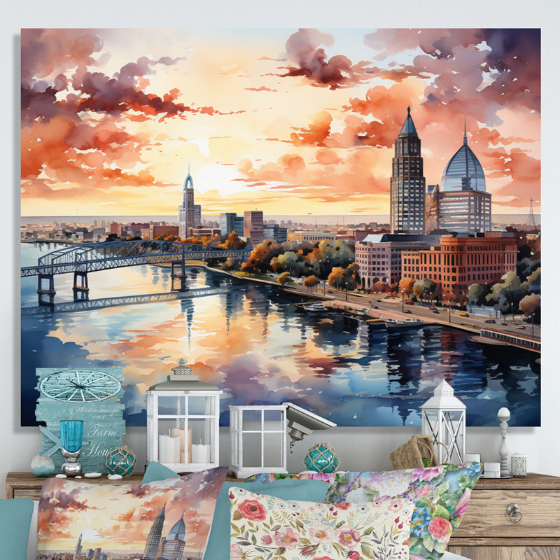 «Jacksonville Bay Florida V», reproduction sur toile, H 12 po x l 20 po x P 1 po, Toile tendue