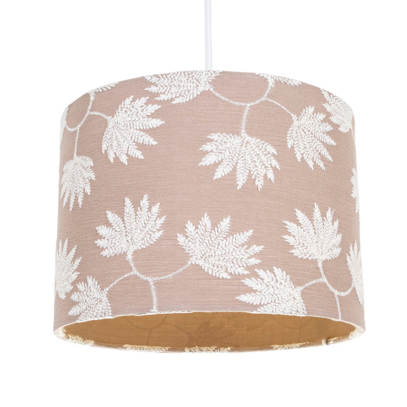 18cm H Cotton Drum Lamp Shade ( Screw On ) in Taupe