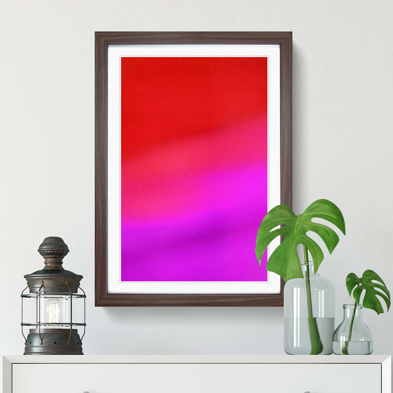 Colour Clash in Abstract - Picture Frame Graphic Art Print, 65cm H x 48cm W x 2cm D, Walnut Framed