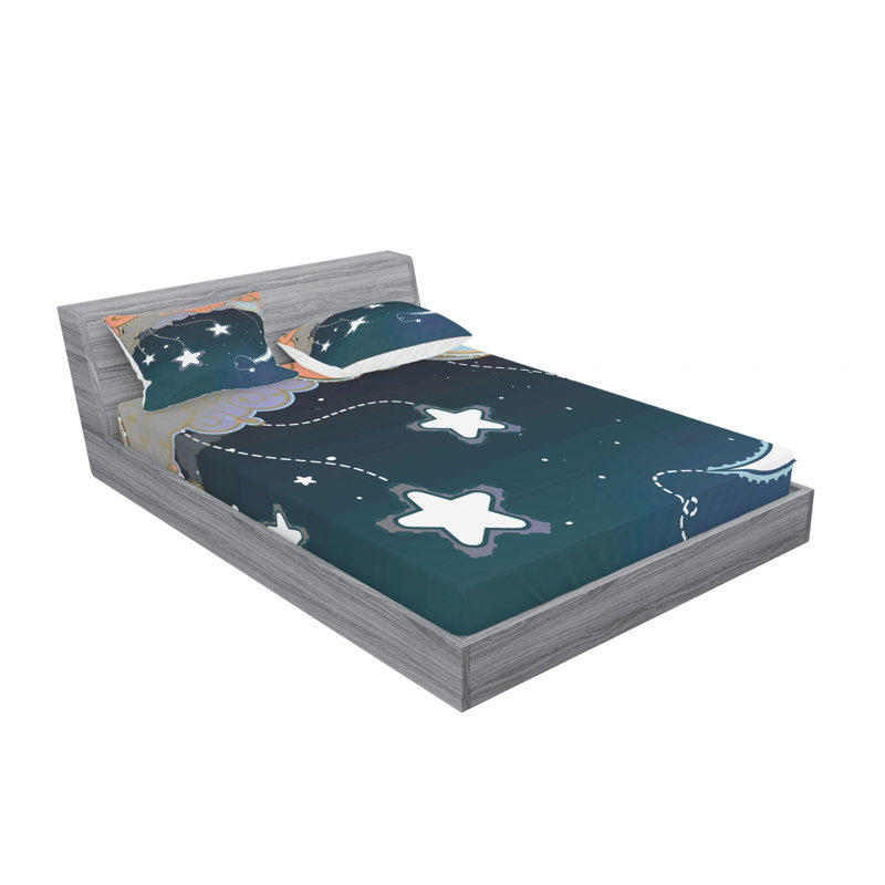 Ensemble de draps Coon Night SkySwirled Clouds, Ensemble de drap pour grand lit avec drap-housse