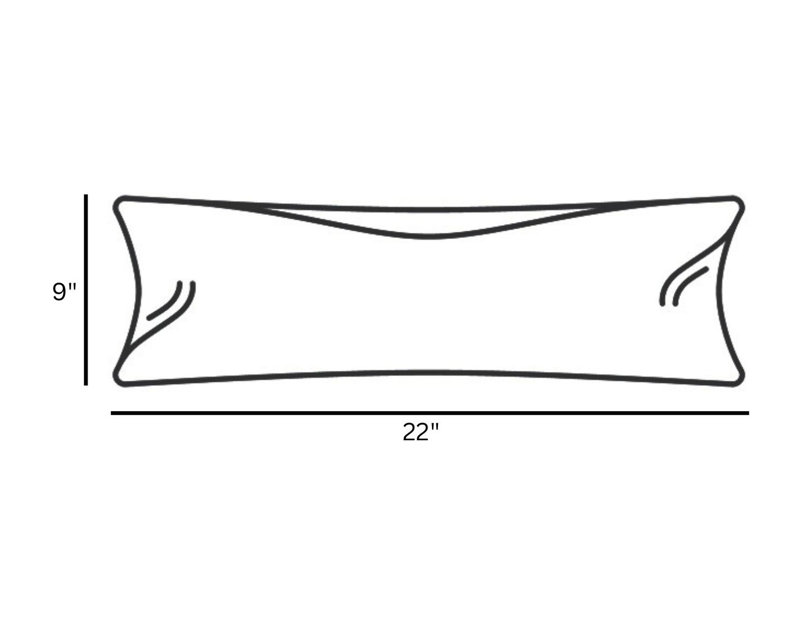 24X24 Flanged Down Feather Throw Pillow, Rectangle 9"H x 22"W, Feather, Cream Gingham