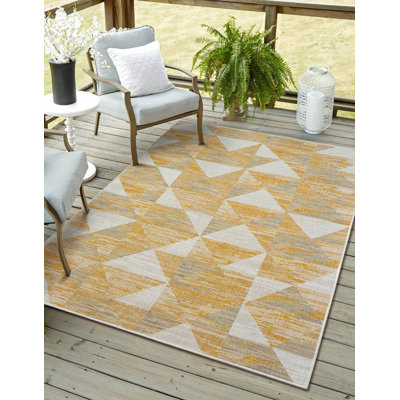 Ronaldo Rectangle Geometric Indoor / Outdoor Area Rug