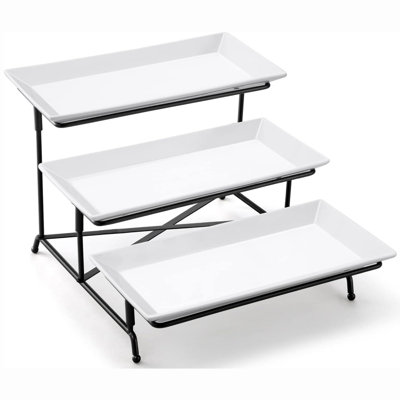3 Tier Serving Tray Set Porcelain Tiered Serving Trays Platters