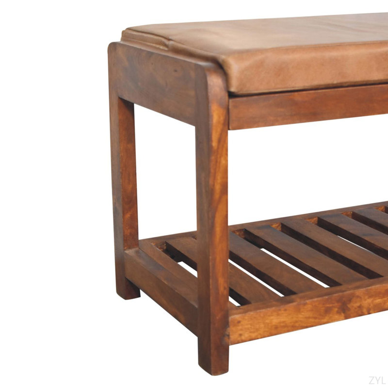 Banc en bois massif à lattes Buffalo