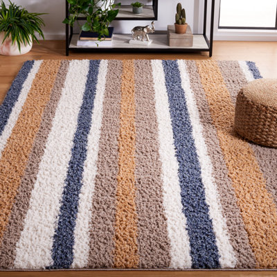 Calico Shag Performance Striped Rug