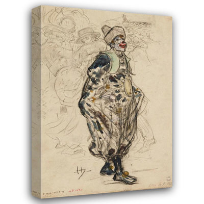 «Clown in the Street, One Mardi Gras Day» par Frederic Houbron, reproduction d'art sur toile tendue avec châssis