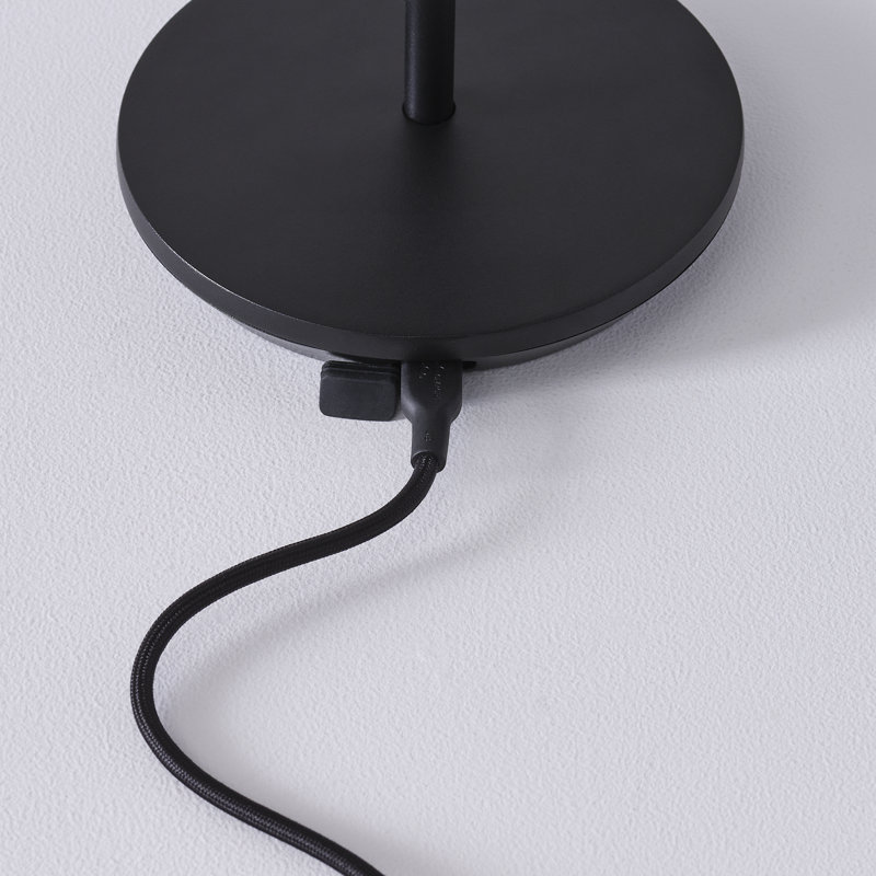 Nevis Short Accent Rechargeable Table Lamp, Black
