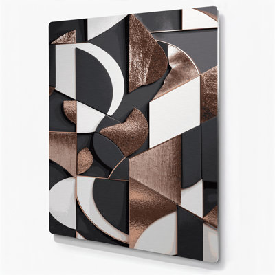 Abstract Shapes 98 Black Metal Wall Art