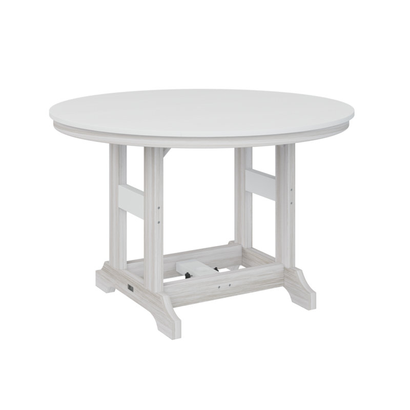 Garden Classic Outdoor Round Bar Table, White, Seashell