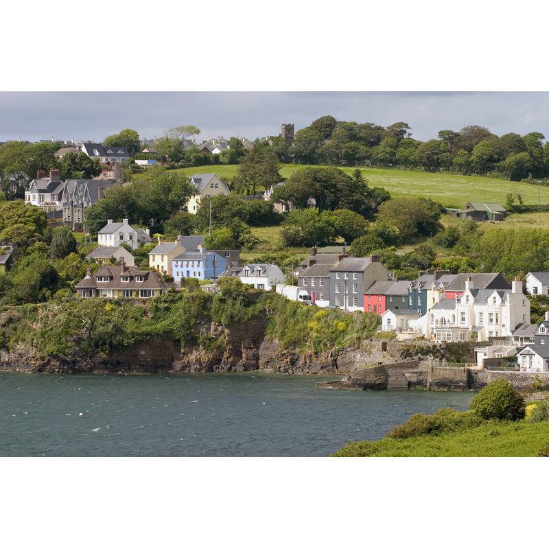 Village By The Sea by Marcviln - Wrapped Canvas Print, 30cm H x 46cm W
