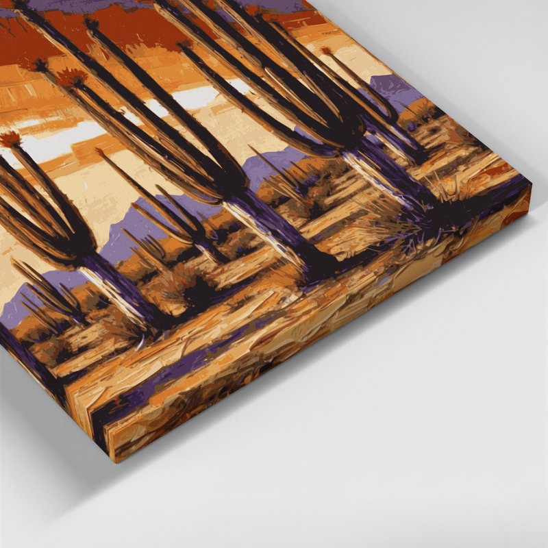 «Southwestern Plants Ocotillo», art mural brun sur toile 171, H 20 po x l 30 po