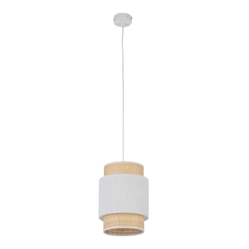 Adibah 1 - Light Drum Pendant, White/Beige