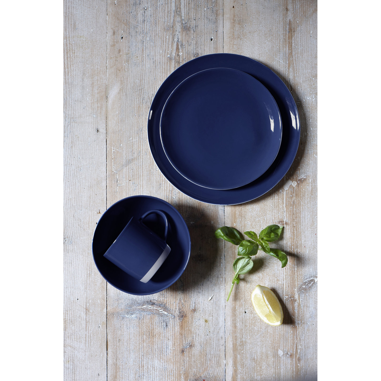 Shell Bisque Porcelain Mug, Indigo
