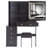 37" Middle Size Left Bedside Cabinet Vanity Table + Cushioned Stool Dresser Set, 2 AC+2 USB Socket, Hair Dryer Stand, Large Touch Control LED Sliding Mirror, 3-Color Switch, EPA, GCC, UL Certificate-1271757664