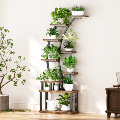 Support pour plante d'intérieur 9 avec lumières de croissance Spectrum, 3 modes d'éclairage, construction, espaces de 63,6 po de hauteur et design