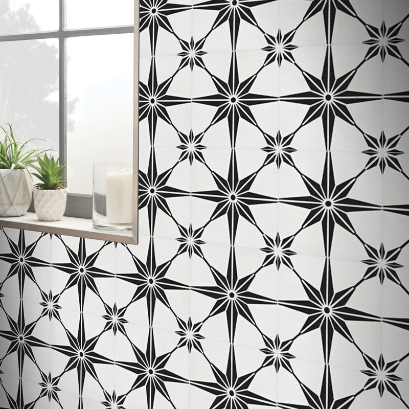 Tafilalt 8" x 8" Cement Patterned Wall & Floor Tile