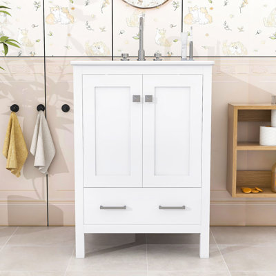 Meuble-lavabo avec lavabo, 1 tiroir et 2 portes