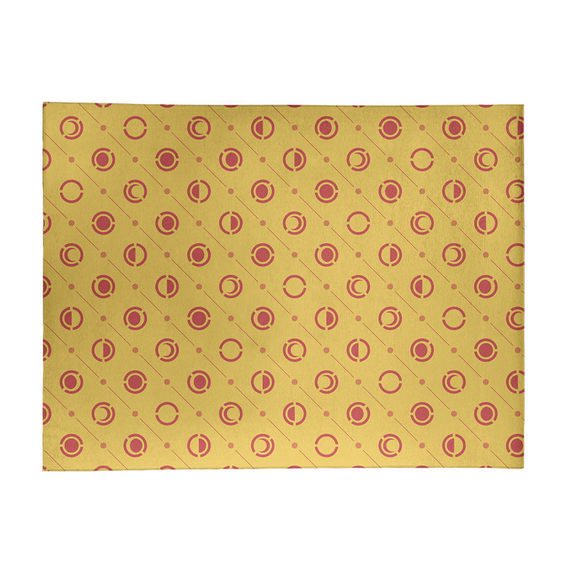 Tapis de zone jaune/rouge moon phases, Rectangle 9 pi x 12 pi