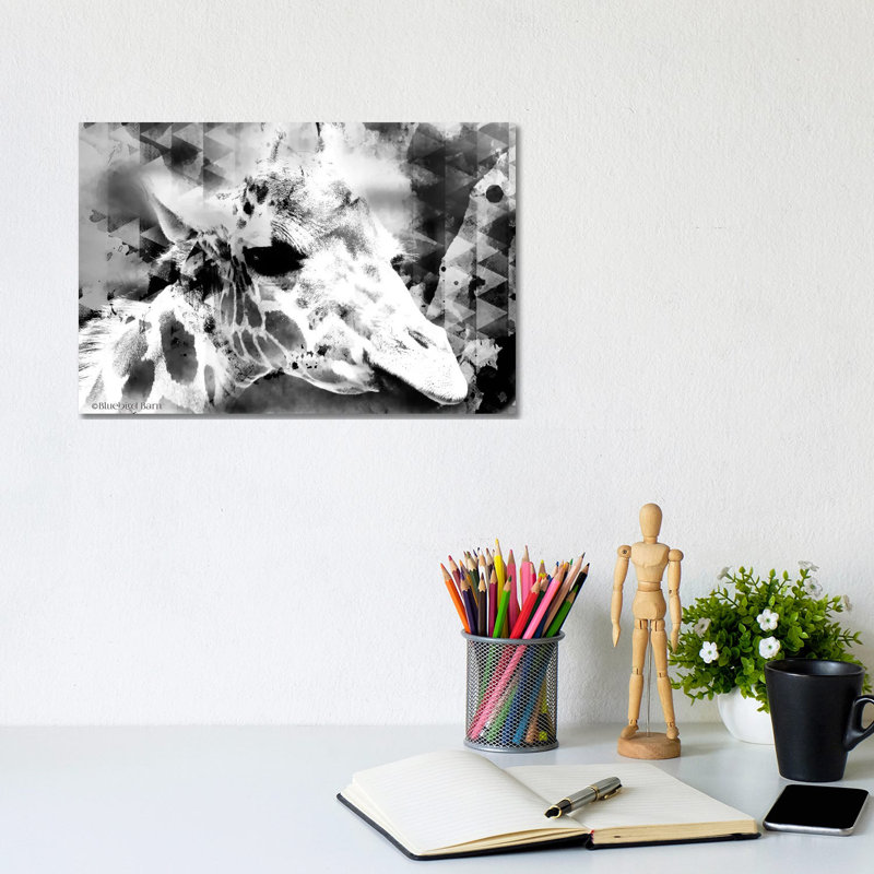 Modern Giraffe by Bluebird Barn - Wrapped Canvas Print, 20.32 cm H x 30.48 cm W