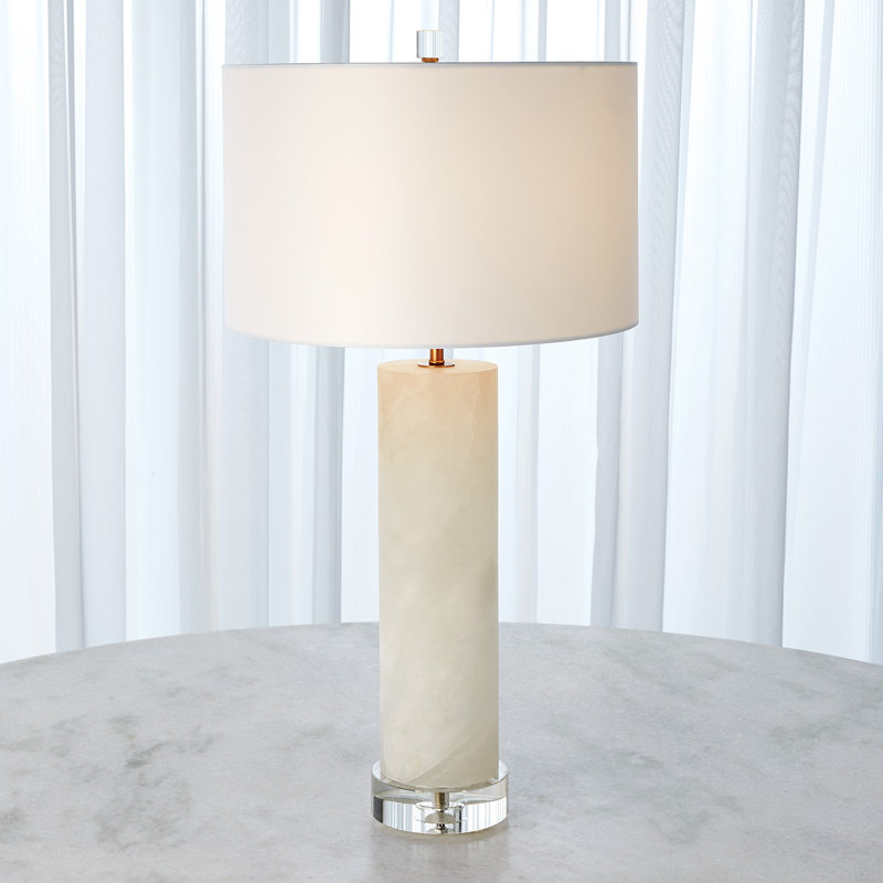 Lampe de table cylindrique Alabaster - laiton