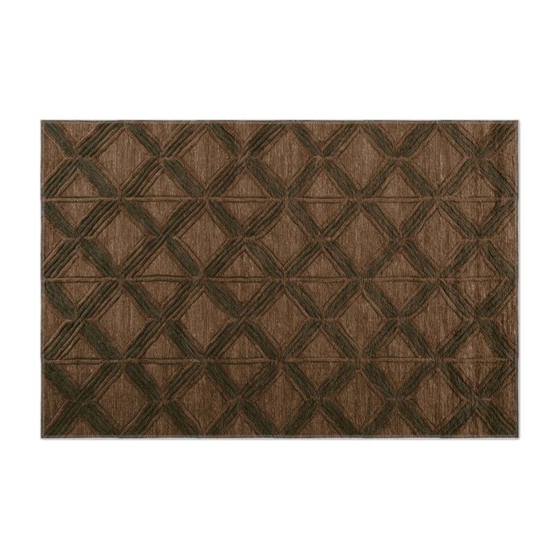 Tapis brun intérieur et extérieur Trellis, Rectangle 9 pi x 12 pi