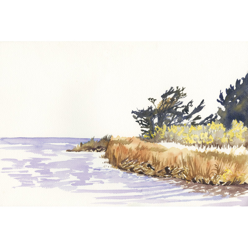 Solitairy Coastline III by Dianne Miller - Painting, 20 cm H x 30 cm W, Wrapped Canvas
