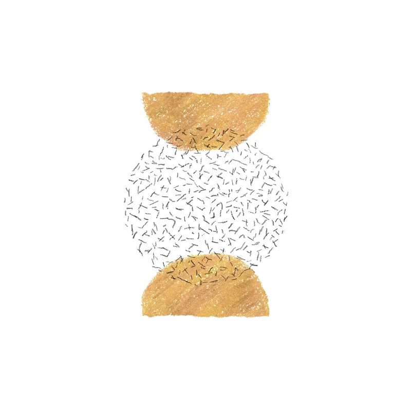 Abstract Mustard Shapes by Whales Way - Painting on Canvas, 66.04cm H x 45.72cm W x 1.91cm D, Wrapped Canvas