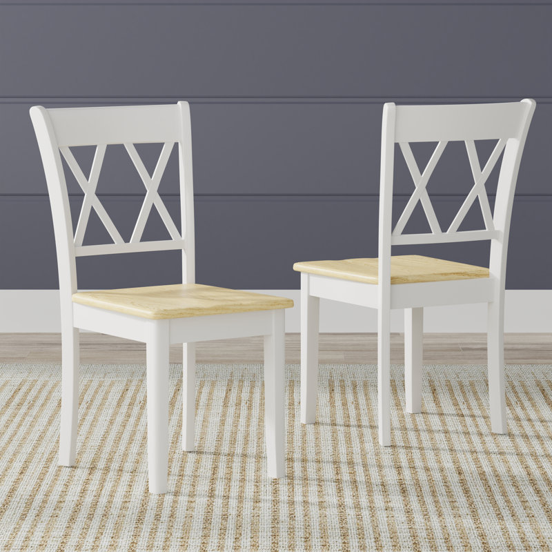 Turpin 17.52'' H Solid Wood Side Chair, White/Natural