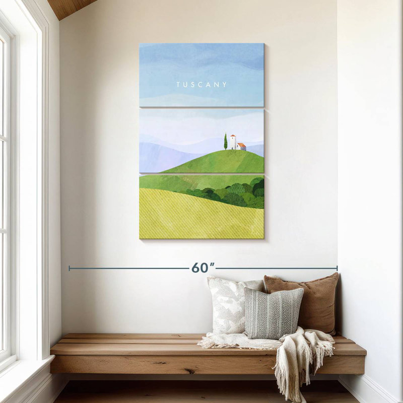 Affiche de voyage rétro Nicci Tuscany, H 45 po x l 28 po