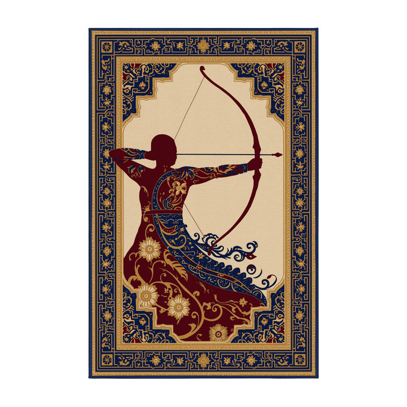 Tapis oriental doux et moelleux de style oriental paralympique en mauve Elina, 4 x 6